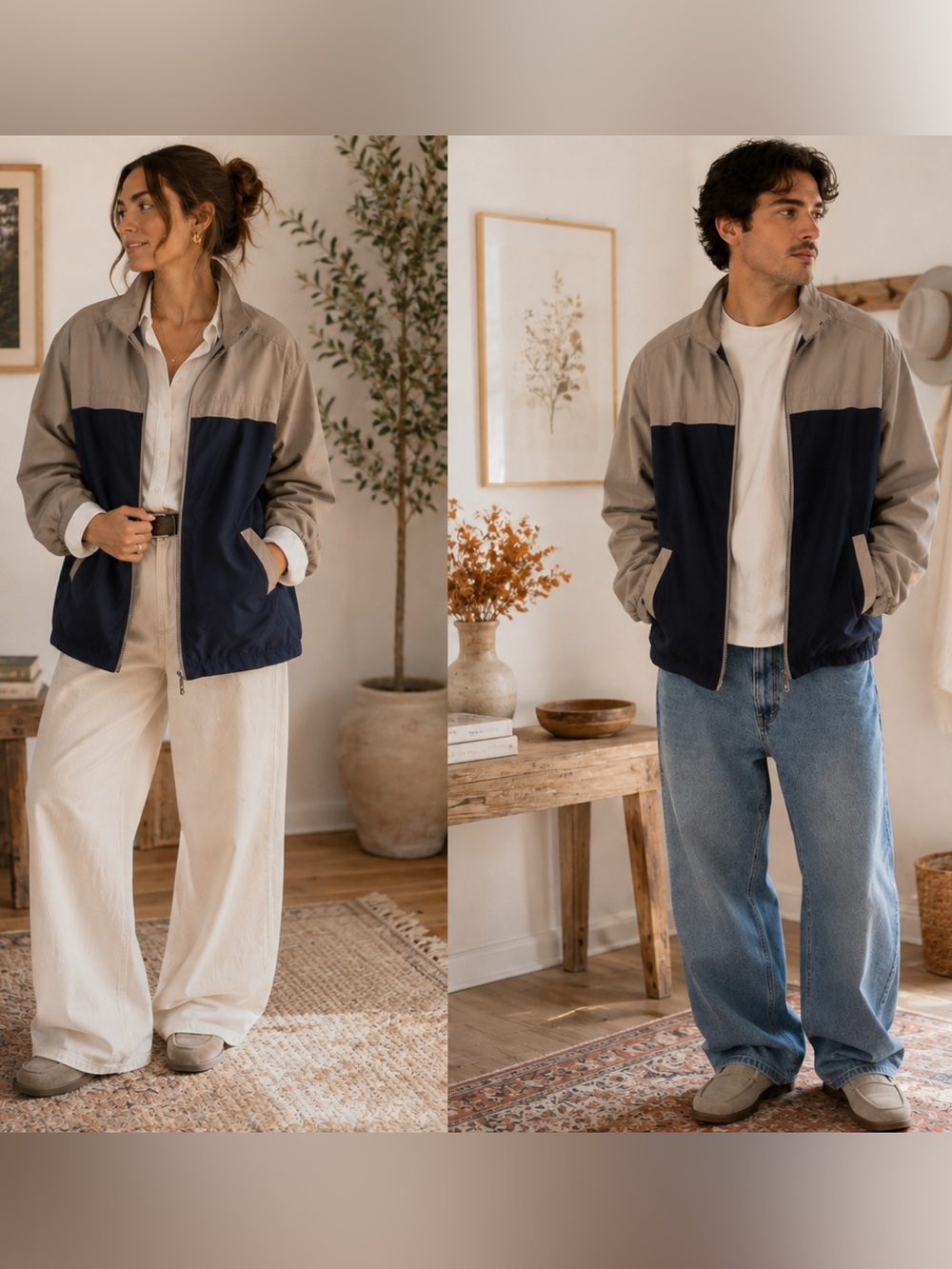 Claiborne Colorblock Jacket Unisex M | Vintage-Inspired Retro